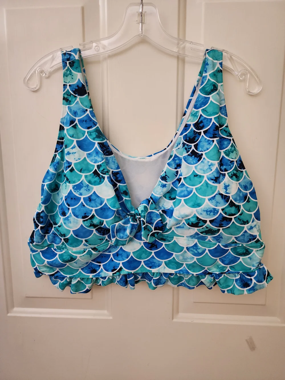 Torrid Blue Teal Mermaid Scale Swimsuit Top 3